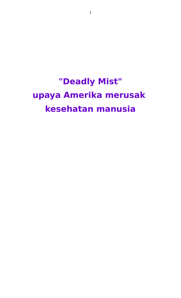 Deadly mist